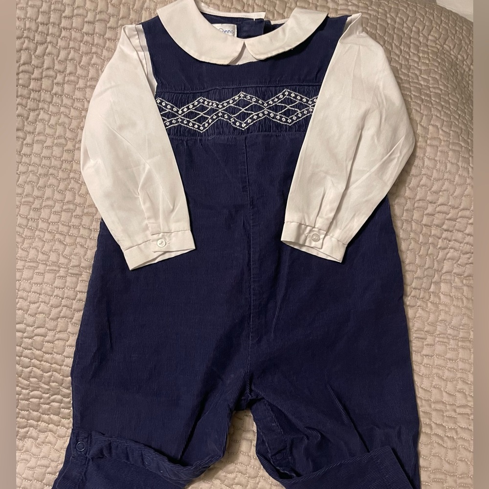 Boy Holiday Smocking Coverall- NWOT Never Worn!
